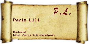 Paris Lili névjegykártya
